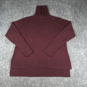 J.Crew‎ Women's Small Burgundy Wool-Blend Turtleneck Tunic Sweater